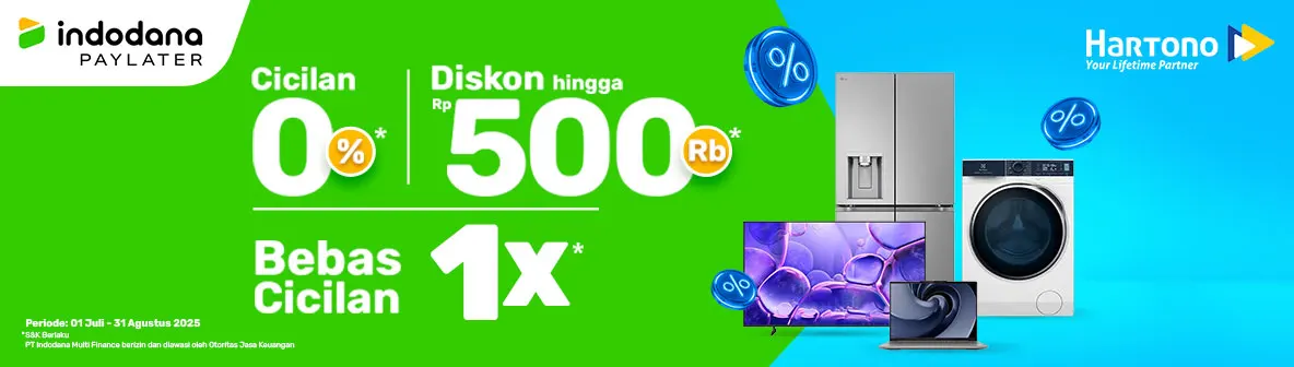 Belanja Elektronik Online di Hartono Lebih Enteng pakai Indodana PayLater