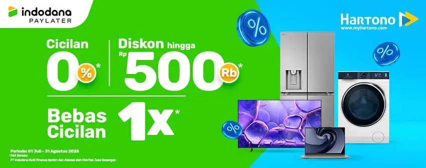 Belanja Elektronik Online di Hartono Lebih Enteng pakai Indodana PayLater