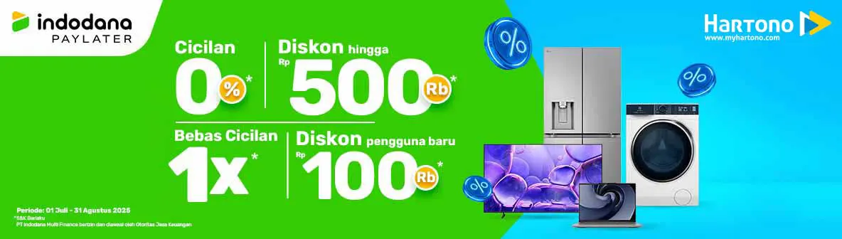 Belanja Elektronik Online di Hartono Lebih Enteng pakai Indodana PayLater