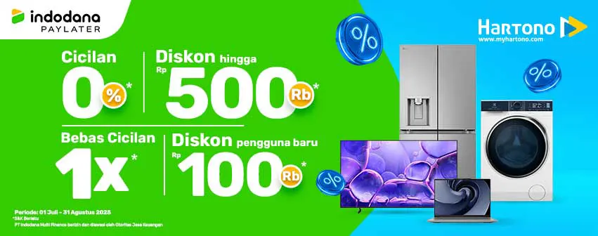Belanja Elektronik Online di Hartono Lebih Enteng pakai Indodana PayLater
