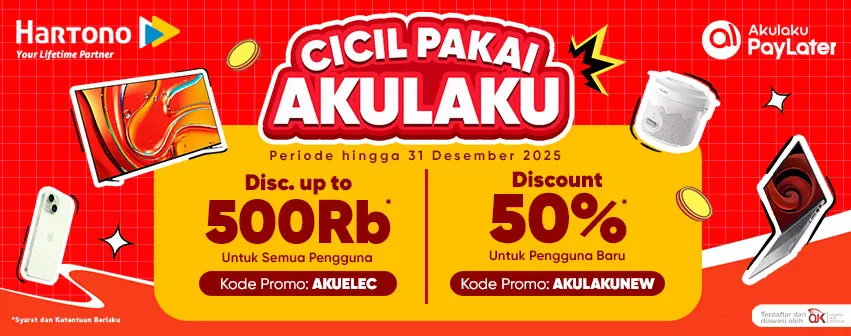 Belanja Elektronik Online di Hartono Online Store Hemat pakai Akulaku PayLater
