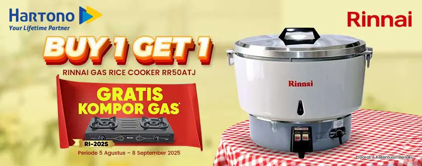 Rinnai Rice Cooker RR50ATJ Free Kompor Gas