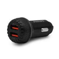 PHILIPS CAR CHARGER 18W QUICK CHARGE 3.0 2 PORTS DLP4522NB-[HM]