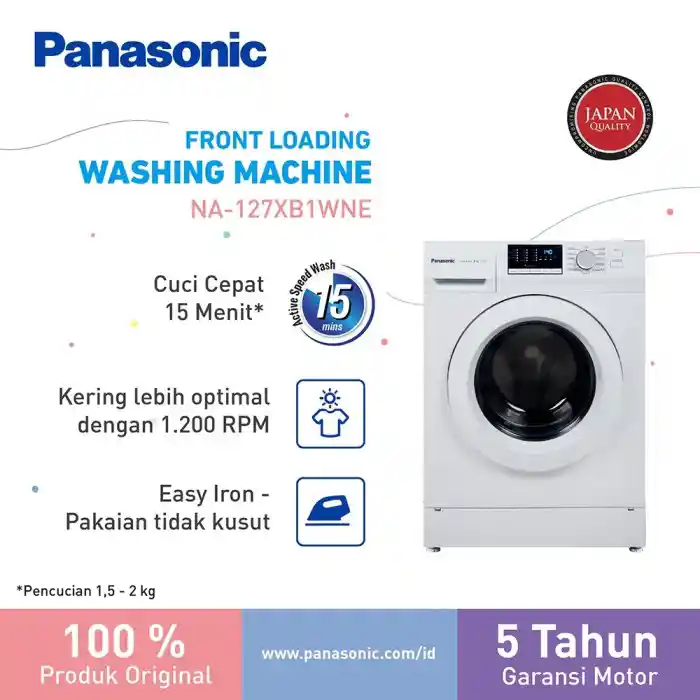 PANASONIC MESIN CUCI FRONT LOADING WASHER NA127XB1WNE