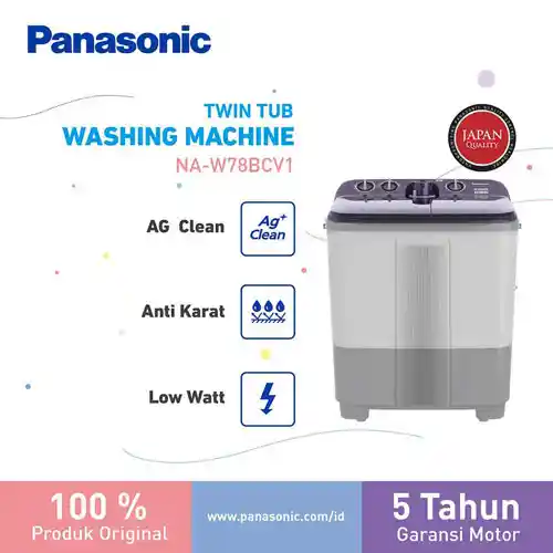 PANASONIC MESIN CUCI 2 TABUNG SEMI AUTO WASHER NAW78BCV1