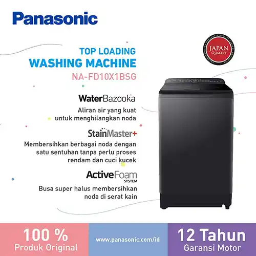PANASONIC MESIN CUCI 1 TABUNG TOP LOAD WASHER NAFD10X1BSG