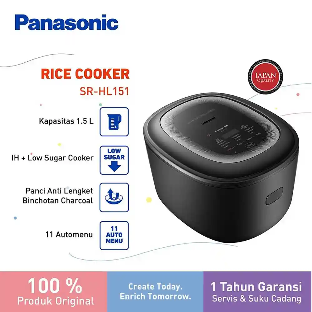 PANASONIC RICE COOKER LOW SUGAR INDUCTION SR-HL151KSR