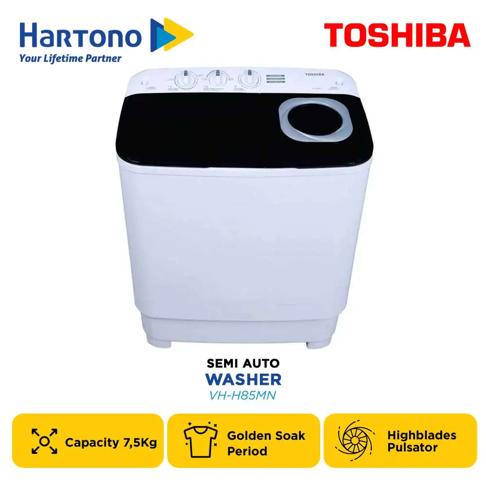 TOSHIBA MESIN CUCI 2 TABUNG SEMI AUTO WASHER VH-H85MN