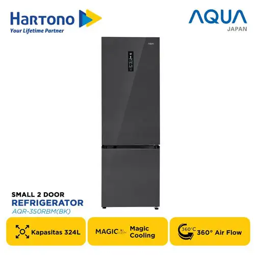 AQUA KULKAS 2 PINTU BESAR 2 DOOR BIG REFRIGERATOR AQR-350RBM(BK)