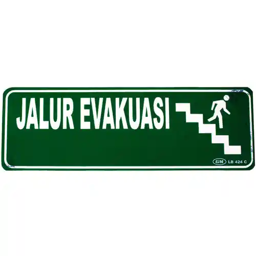 GM LABEL LB424 JALUR EVAKUASI TANGGA KANAN