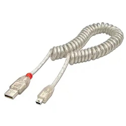 LINDY KABEL CONVERTER COILED USB A TO MINI B CABLE 31925