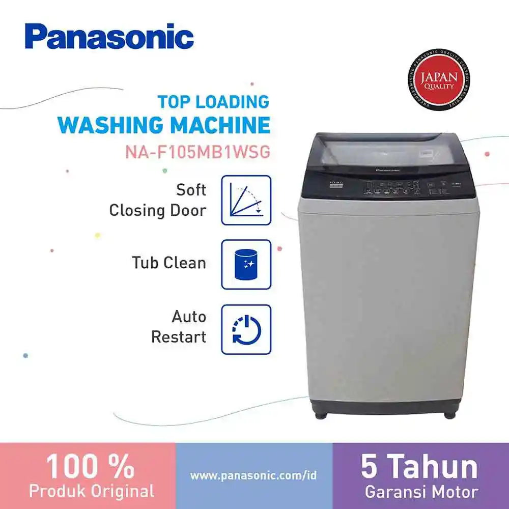 PANASONIC MESIN CUCI 1 TABUNG TOP LOAD WASHER NAF105MB1WS