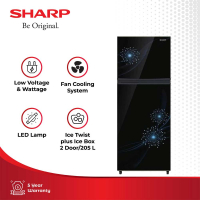 SHARP KULKAS 2 PINTU KECIL SMALL 2 DOOR REFRIGERATOR BLUE SJ237MGDB