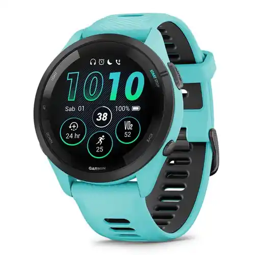 GARMIN SMART WATCH FORERUNNER 265 MUSIC 46MM AQUA