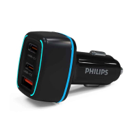 PHILIPS CAR CHARGER 65W PD QC 3 PORTS TYPE C DLP2557