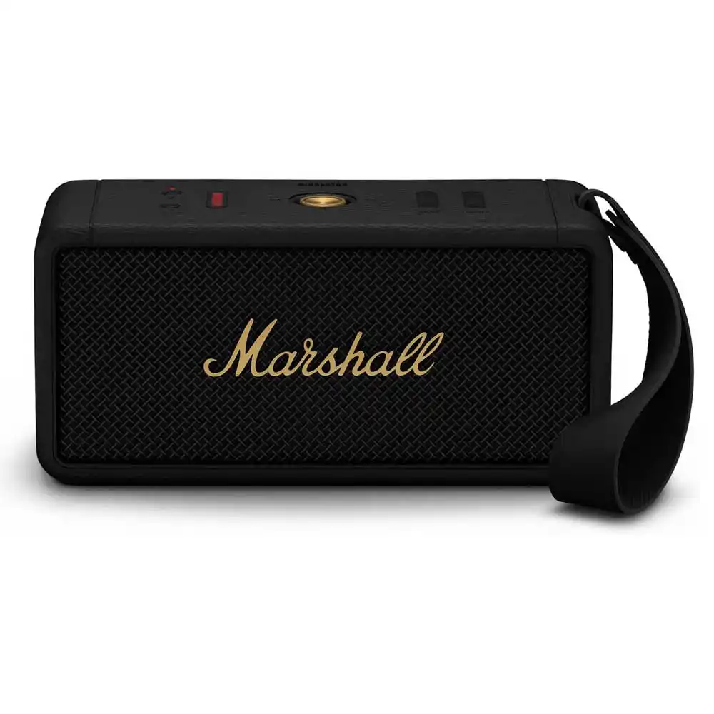 MARSHALL PORTABLE BLUETOOTH SPEAKERS MIDDLETON BLACK & BRASS