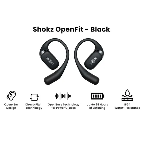 SHOKZ WIRELESS EARPHONE OPENFIT BLACK