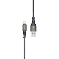 LOOPS KABEL DATA / KABEL CHARGER NYLON CABLE LIGHTNING 1M BLACK