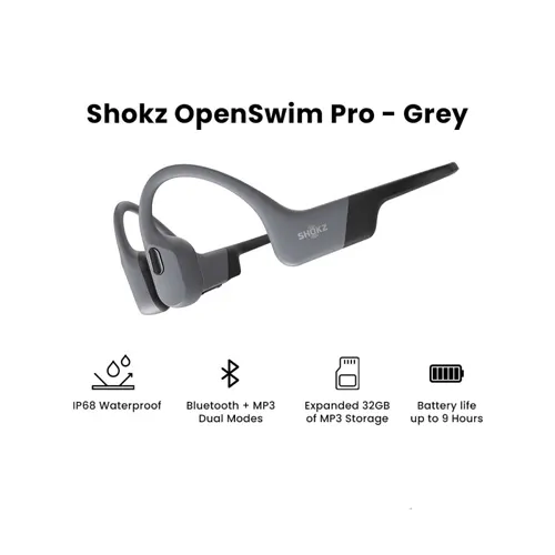 SHOKZ WIRELESS EARPHONE OPENSWIM PRO GREY