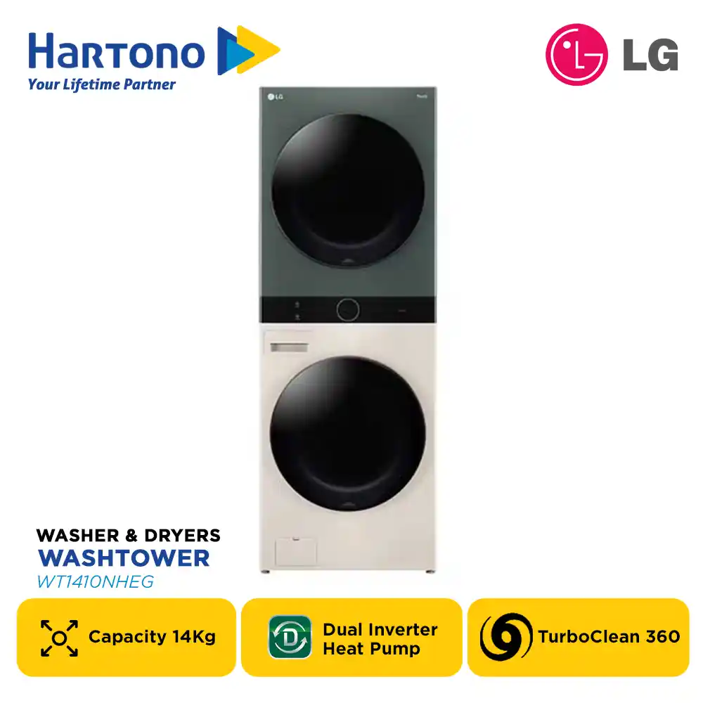 LG MESIN CUCI WASHER AND DRYERS 14 KG OBJET WASHTOWER WT1410NHEG