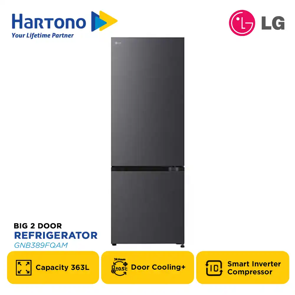 LG KULKAS 2 PINTU BESAR 2 DOOR BIG REFRIGERATOR GNB389FQAM
