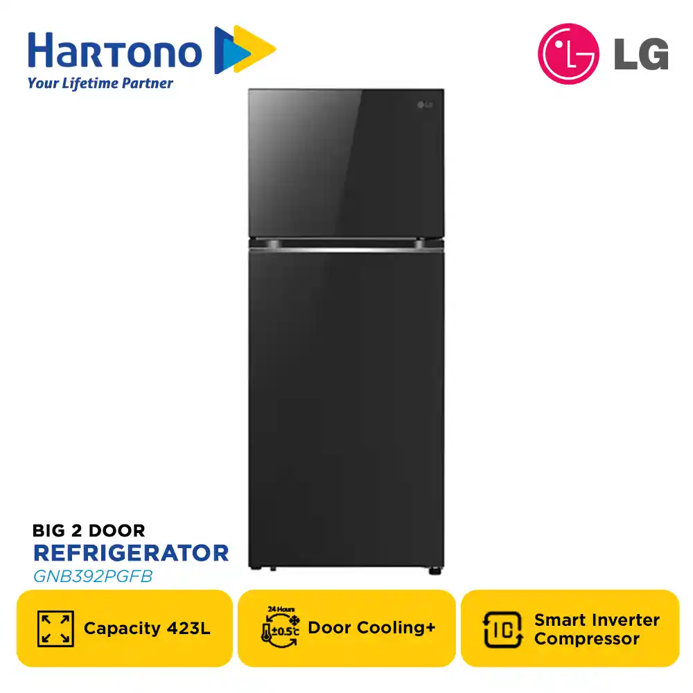LG KULKAS 2 PINTU BESAR 2 DOOR BIG REFRIGERATOR GNB392PGFB