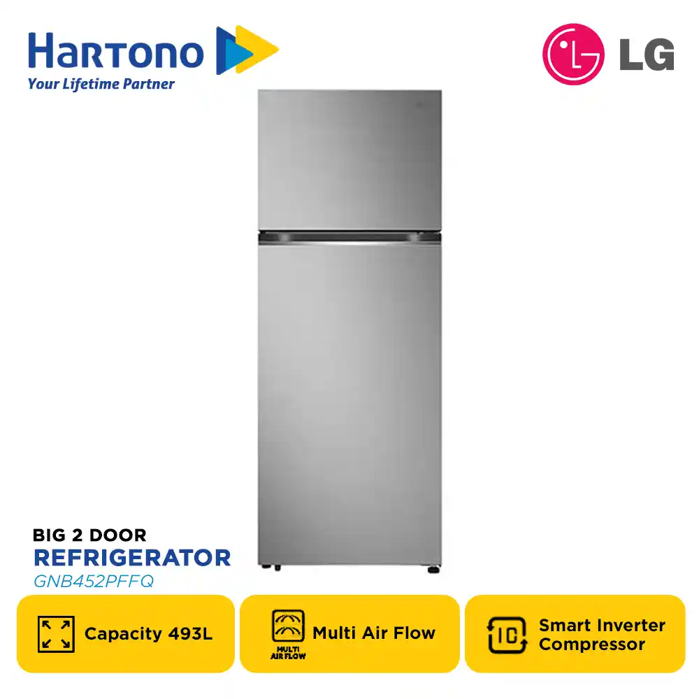 LG KULKAS 2 PINTU BESAR 2 DOOR BIG REFRIGERATOR GNB452PFFQ