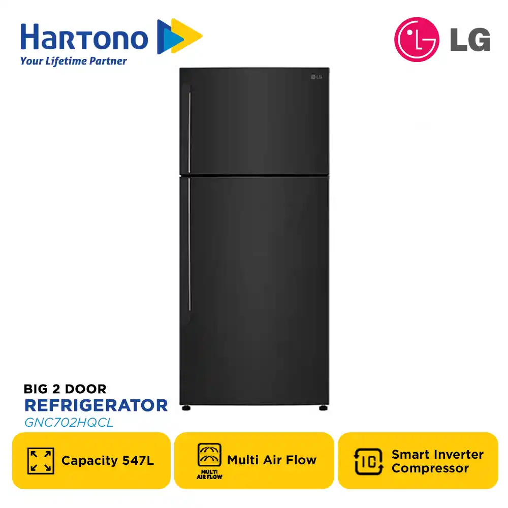 LG KULKAS 2 PINTU BESAR BIG 2 DOOR REFRIGERATOR GNC702HQCL