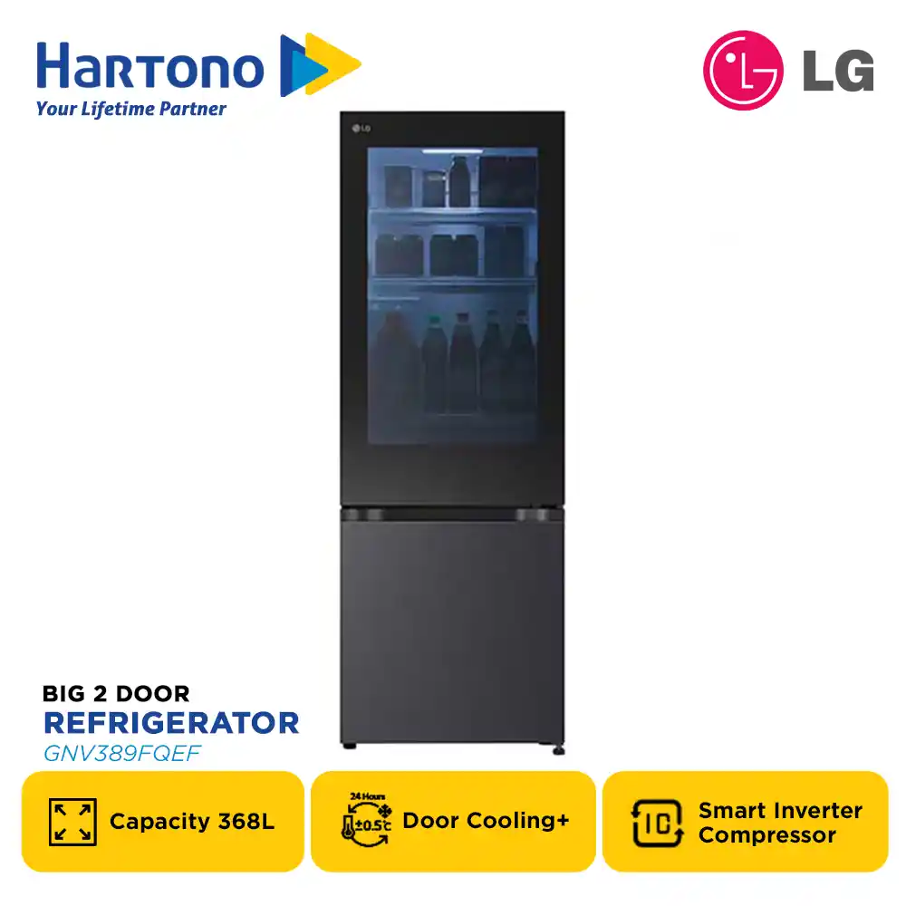 LG KULKAS 2 PINTU BESAR 2 DOOR BIG REFRIGERATOR GNV389FQEF