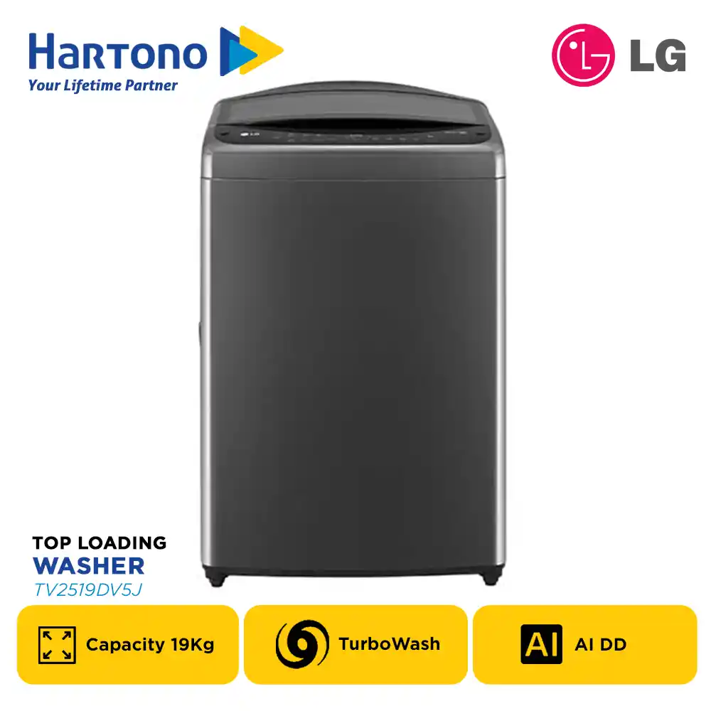 LG MESIN CUCI 1 TABUNG TOP LOAD WASHER TV2519DV5J