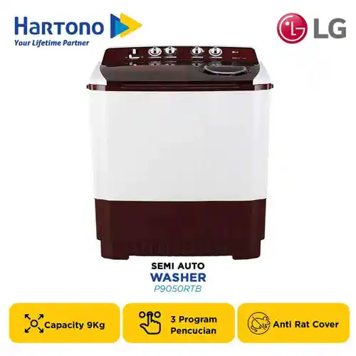 LG MESIN CUCI 2 TABUNG SEMI AUTO WASHER P9050RTB