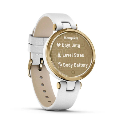 GARMIN SMART WATCH LILY LEATHER GOLD WHITE