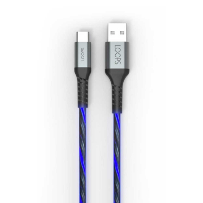 LOOPS KABEL DATA / KABEL CHARGER LIGHT UP LED CABLE A TO C