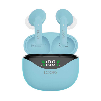 LOOPS PERSONAL TRUE WIRELESS EARPHONE LED TWS X05 SKY BLUE