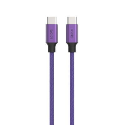 LOOPS KABEL DATA / KABEL CHARGER TYPE C TO TYPE C CABLE 1.2M PRO PURPLE