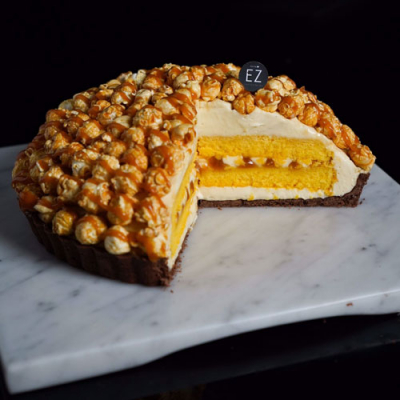 Chocolate Popcorn Caramel American Tart