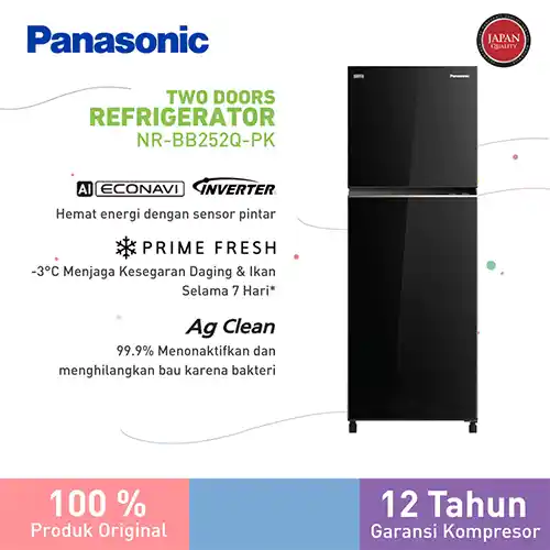 PANASONIC KULKAS 2 PINTU KECIL SMALL 2 DOOR REFRIGERATOR NRBB252QPK