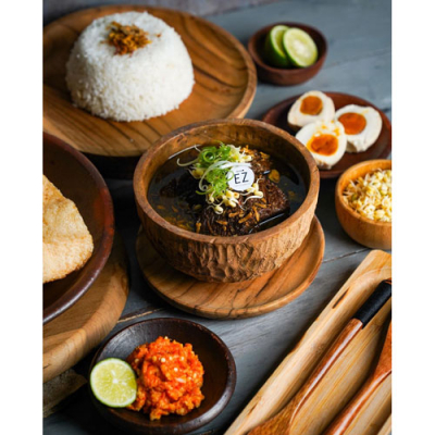 Rawon Daging, Empal Goreng & Telor Asin