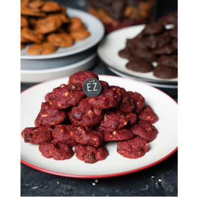 Red Velvet Choco Chips Pecan & Walnuts Cookies