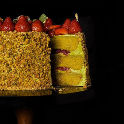 Strawberry Pistachio Cake