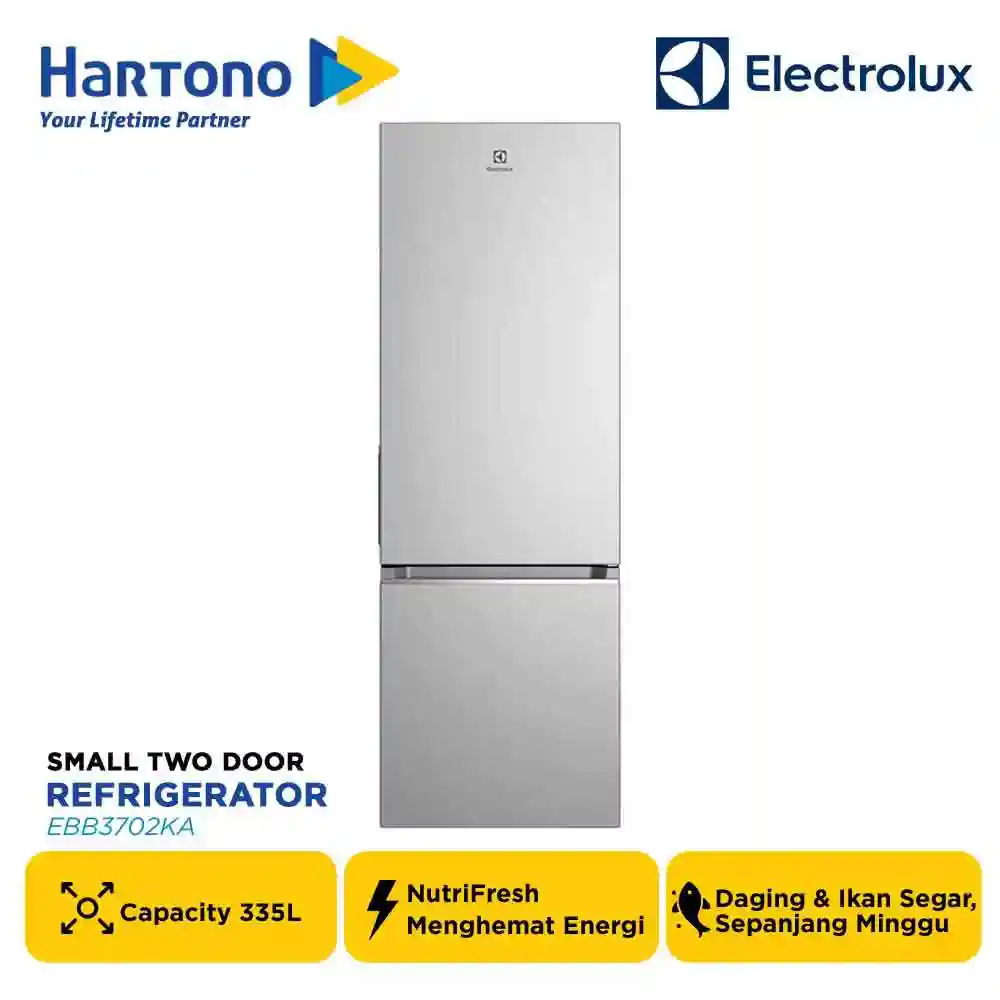 ELECTROLUX KULKAS 2 PINTU KECIL 2 DOOR SMALL REFRIGERATOR EBB3702KA