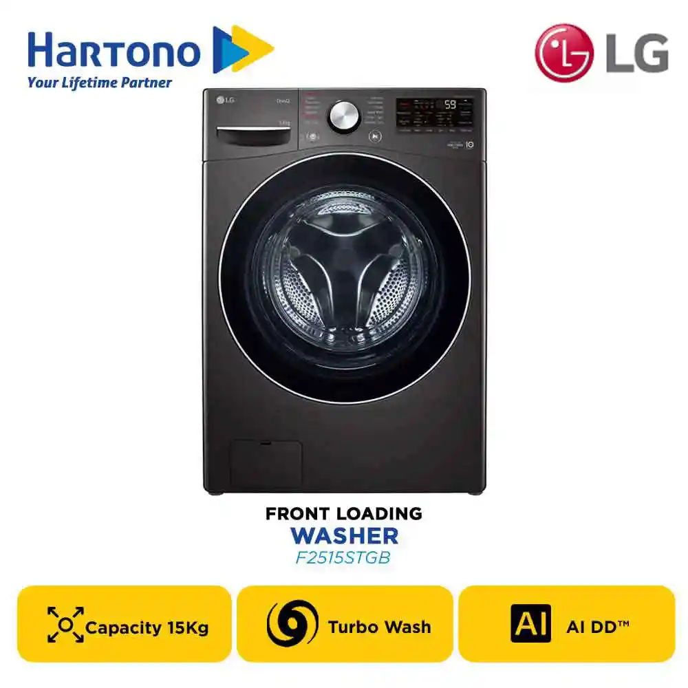 LG MESIN CUCI FRONT LOADING WASHER 15kg AI DD F2515STGB