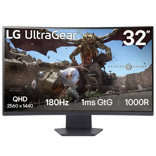 LG 31.5 Inch ULTRA GEAR CURVED GAMING MONITOR 32GS60QC-B_G3