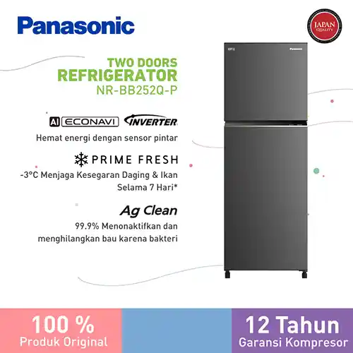 PANASONIC KULKAS 2 PINTU KECIL SMALL 2 DOOR REFRIGERATOR NRBB252QP