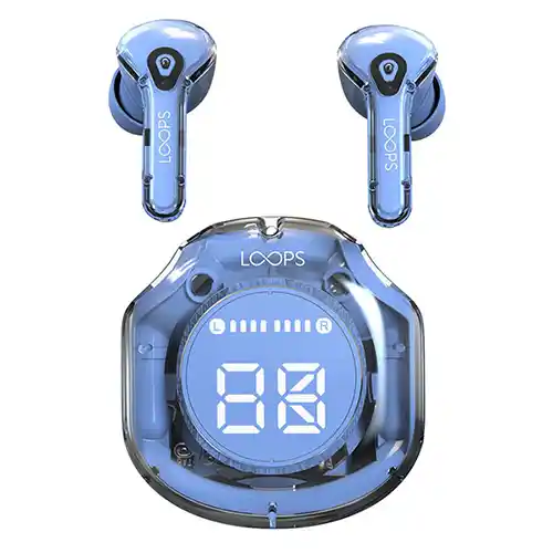 LOOPS PERSONAL TRUE WIRELESS EARPHONE TWS CRYSTAL X21 BLUE