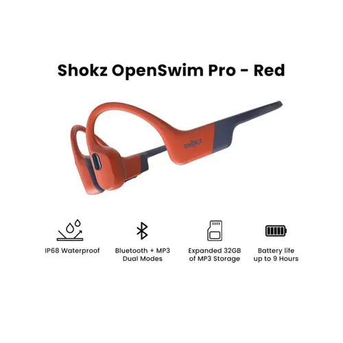 SHOKZ WIRELESS EARPHONE OPENSWIM PRO RED