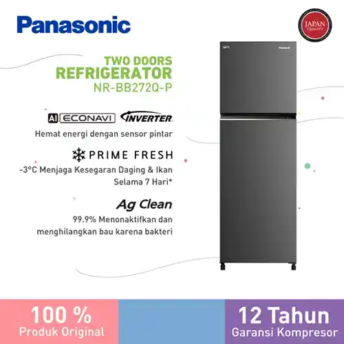 PANASONIC KULKAS 2 PINTU KECIL SMALL 2 DOOR REFRIGERATOR NRBB272QP