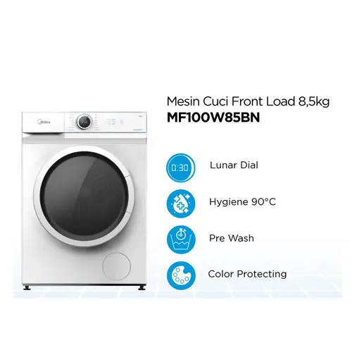 MIDEA MESIN CUCI FRONT LOADING WASHER MF100W85BN
