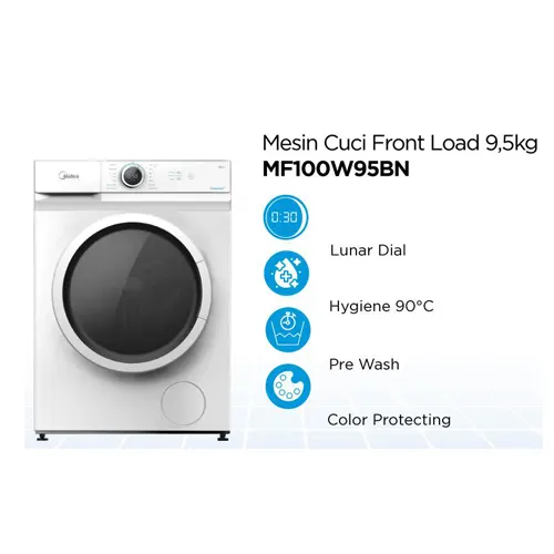 MIDEA MESIN CUCI FRONT LOADING WASHER MF100W95BN